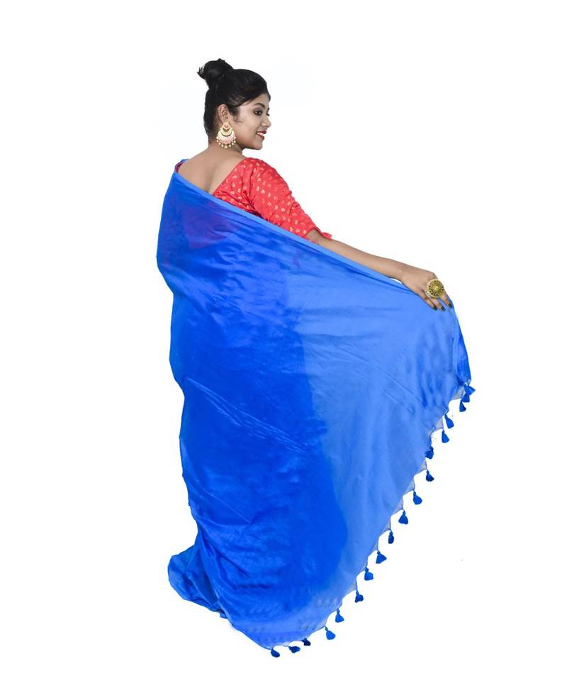 Cotton silk Handloom saree with blouse piece