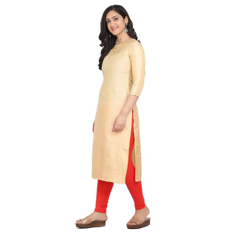 Cream Colour Straight Kurta Shaily 3547472