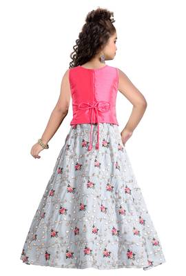 White Button New Pink Grey Gota Embroidery Lehenga choli For Girls 2