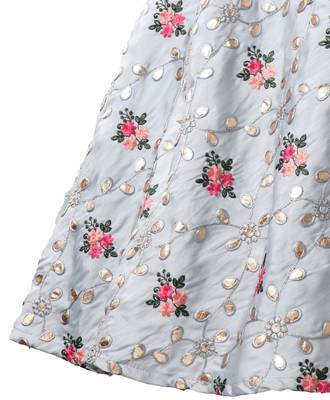 White Button New Pink Grey Gota Embroidery Lehenga choli For Girls 3