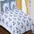 Blue Premium Quality Cotton Floral Print King Size Bedsheet with Pillow Covers