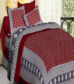 Maroon Pure Cotton Double Bedsheet with 2 Pillow Cover