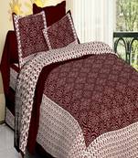 Maroon Cotton Double Bedsheet with 2 Pillow Covers