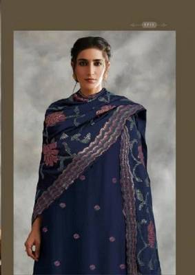 Dark-blue sequins faux georgette salwar 2