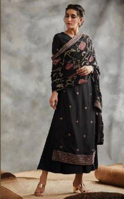 Black sequins faux georgette salwar 1