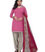 Pink printed crepe salwar