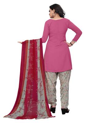 Pink printed crepe salwar 2