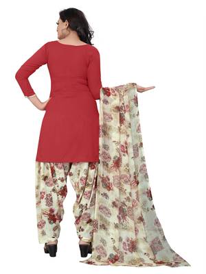 Red printed crepe salwar 2