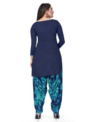 Blue printed crepe salwar 2