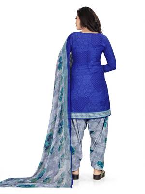 Blue printed crepe salwar 2