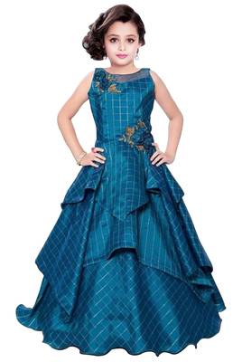 White Button new Rama Chekered Patter Taffeta Silk ReadyMade Gown Dress 1