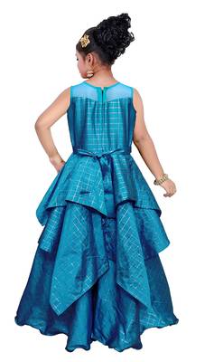 White Button new Rama Chekered Patter Taffeta Silk ReadyMade Gown Dress 2