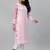 Ada Hand Embroidered Onion Pink Georgette Lucknowi Chikankari Kurta With Slip - A186499