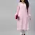 Ada Hand Embroidered Onion Pink Georgette Lucknowi Chikankari Kurta With Slip - A186499