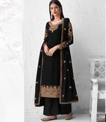 Black thread embroidery faux georgette salwar