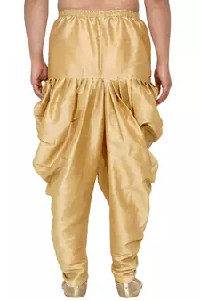plain golden banarasi silk dhotis