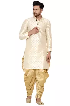 plain golden banarasi silk dhotis