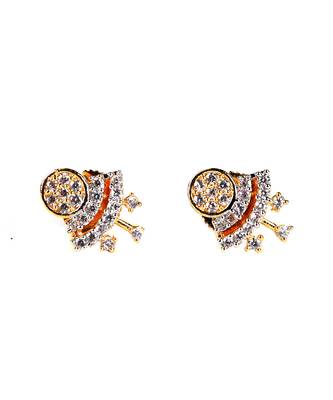 Gold plated American Diamonds Beaded Mangalsutra With Earrings 5