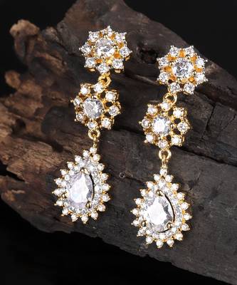 Silver Gold Plated Polki Choker Necklace Set With Earrings 2