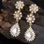 Silver Gold plated Polki Choker Necklace Set With Earrings