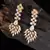Silver Gold plated Polki Choker Necklace Set With Earrings