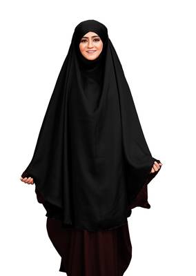 JSDC Imported Korean Nida Long Prayer Khimar For Women (Black) 3