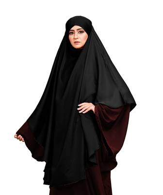 JSDC Imported Korean Nida Long Prayer Khimar For Women (Black) 4
