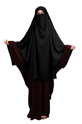 JSDC Imported Korean Nida Long Prayer Khimar For Women (Black) 5