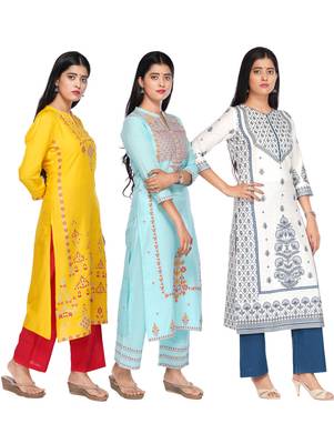 Multicolor block print blended cotton salwar 4