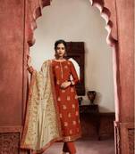 Orange brocade jacquard salwar