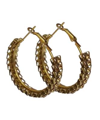 AMIAS Jewels Sparkling Alloy Hoop Earring 2