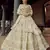 Off-white zari and sequins embroidered georgette semi stitched wedding lehenga