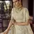 Off-white zari and sequins embroidered georgette semi stitched wedding lehenga