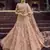 Peach resham and sequins embroidered georgette semi stitched wedding lehenga