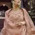 Peach resham and sequins embroidered georgette semi stitched wedding lehenga