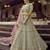 Green gota and resham embroidered georgette Semi Stitched wedding Lehenga