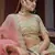 Green gota and resham embroidered organza semi stitched wedding lehenga