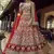 Off-white resham and sequins embroidered art silk semi stitched wedding lehenga