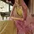 Mustard zari and resham embroidered organza semi stitched wedding lehenga