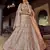 Peach Sequins zari and resham embroidered georgette semi stitched wedding lehenga