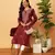 Hand Embroidered Maroon Cotton Lucknowi Chikankari Women Kurta
