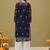 Hand Embroidered Navy Blue Georgette Lucknowi Chikankari Women Kurta With Slip