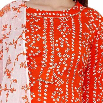 Orange printed rayon kurtas-and-kurtis 4