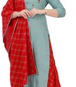 Black embroidered rayon kurtas-and-kurtis