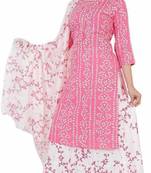 Pink printed rayon kurtas-and-kurtis