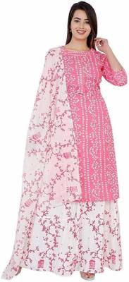 Pink printed rayon kurtas-and-kurtis 5