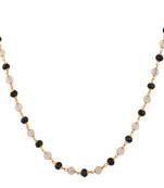 Piah Fashion Long Gold Plated  Brass Green & Translucent  Moti Fancy  Mala Necklace Chain For Womens & Girls