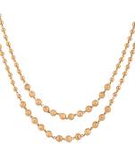 Piah Fashion Long  Traditional Gold Plated Brass  Two Line  Necklace Chain For Womens & Girls