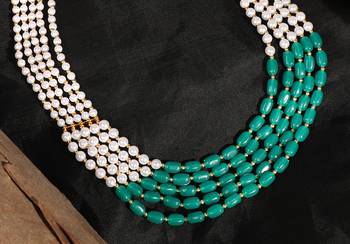Piah Fashion Brass Rajwadi Groom Mala Pearl Layered  Gold Plated Necklace For Womens,Girls,Mens & Boys(UniSex) 4