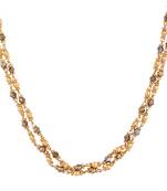 Piah Fashion Long  Traditional Gold Plated Brass  Two Line  Necklace Chain For Womens & Girls